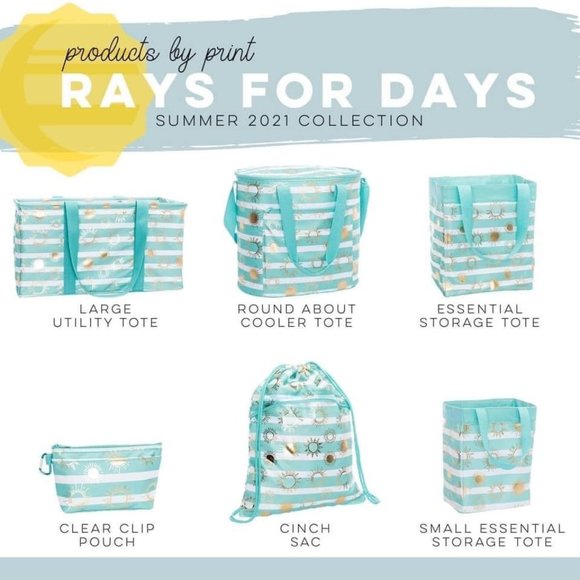 Small Essential Storage Tote - "Rays For Days" - Thirty-One - Picture 5 of 7
